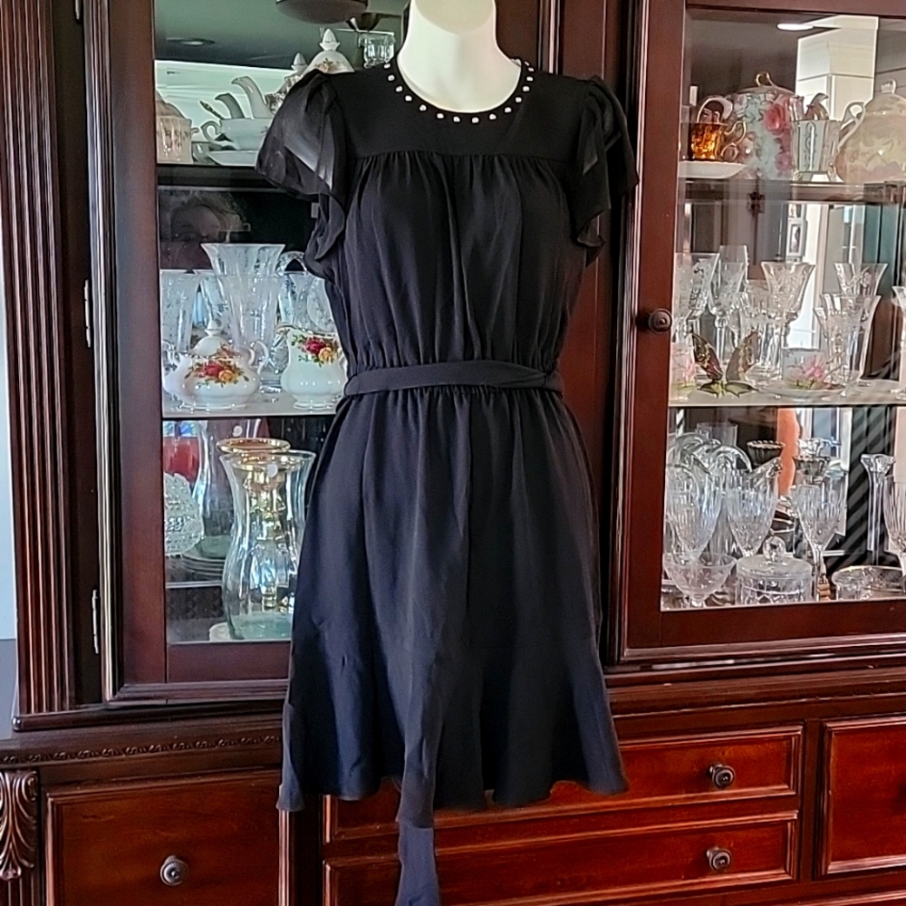 Michael kors black dress with silver and clear studs size P